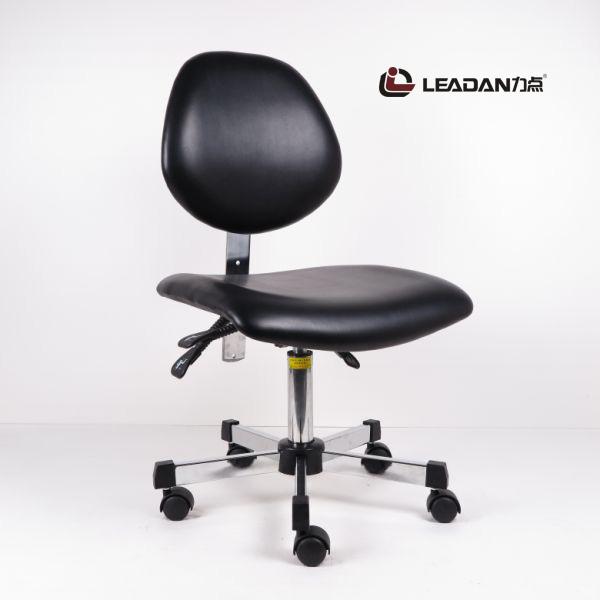 Black Or Blue Color PU Leather Ergonomic ESD Chairs Large Seat Three Level Adjustment