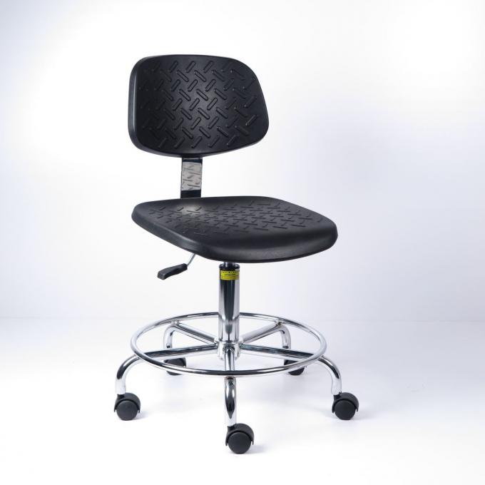Durable Polyurethane Industrial Production Chairs With Chroming Five Star Leg And Fixed Foot Ring