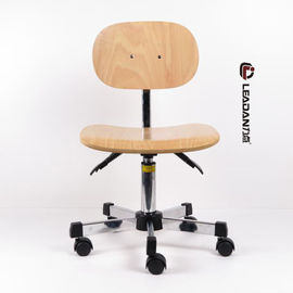 China Light Yellow Plywood Static Dissipative Chair With 3 Functions Adjustments factory