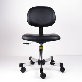 China Black PU Leather Ergonomic ESD Chairs Clean Room Chair With Wheels Bench Height factory