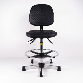 China Black Polyurethane Industrial Production Chairs With Foot Ring For High Workbench factory