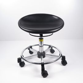 China Black Polyurethane Ergonomic Laboratory Stools , Durable Rotatable Office Chair factory