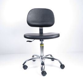 China Polyurethane ESD Cleanroom Chairs Easy To Clean Height Adjustable Black Color factory