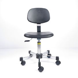 China Black Polyurethane ESD Cleanroom Chairs 360 Degree Swivel Adjustable Bar Stool factory