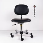 Black Ergonomic ESD Cleanroom Chairs 360 Swivel Height Adjustable PU Vinyl supplier