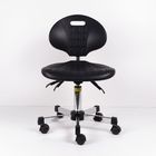 Black Polyurethane Foam Ergonomic Lab Chairs With Back Support Non Slip Surface supplier