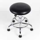 Round PU Leather Ergonomic Lab Chairs Cleanroom Stool With Chroming Foot Rest supplier