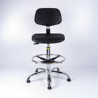 Black Color PU Foam Industrial Production Chairs With Stainless Steel Foot Ring supplier