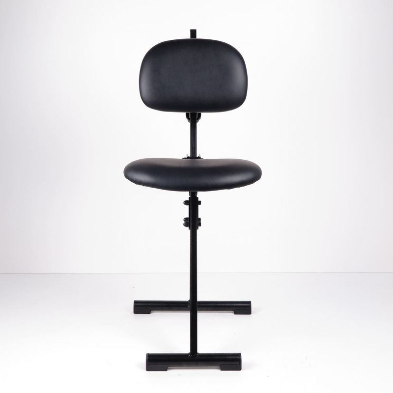 PU Leather Sit Stand Stool Collapsible Herringbone Base , Lab Chair Stool supplier