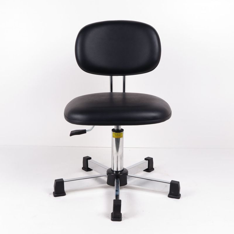 Pneumatic PU Leather Ergonomic Task Stool , Upholstered Vinyl Task Chair supplier