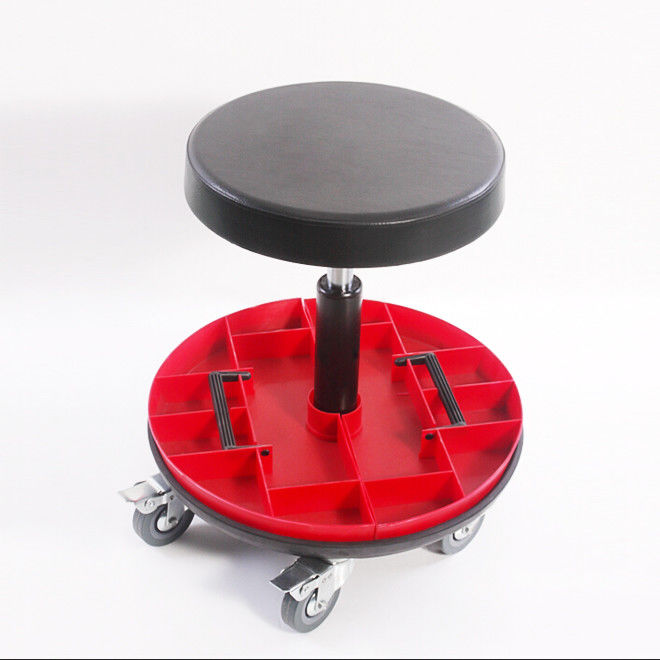 Car Repairing Worker Ergonomic Work Chair PU Leather Seat With Round Tools Box supplier
