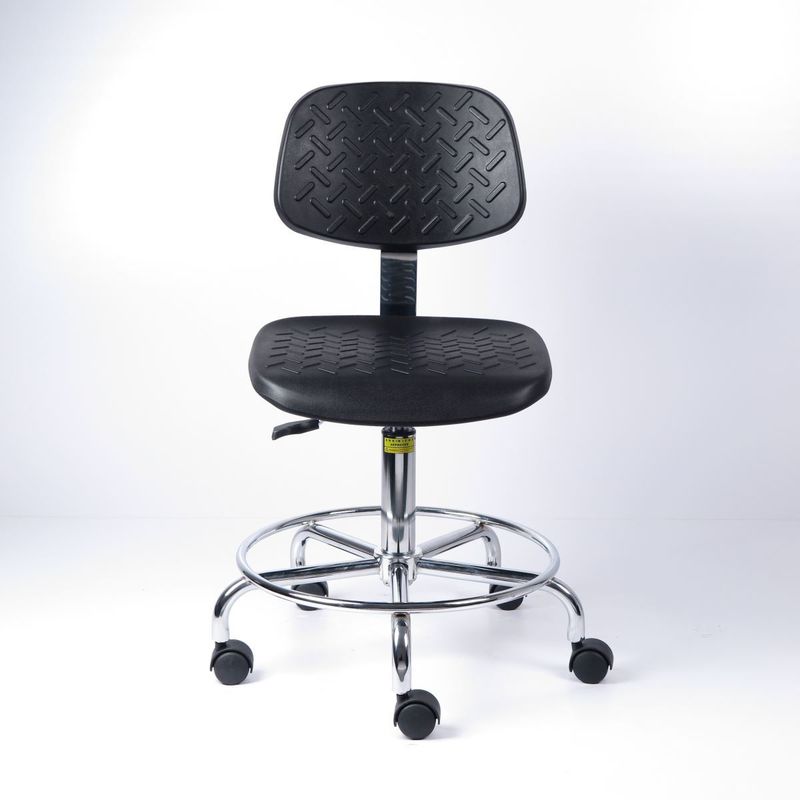 Durable Polyurethane Industrial Production Chairs With Chroming Five Star Leg And Fixed Foot Ring supplier
