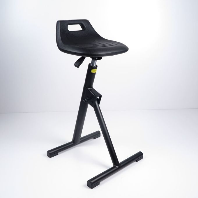 Black Polyurethane Seat Stand Stool Herringbone Fixed Foot Support  Work Chair