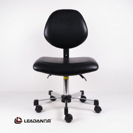China Black Or Blue Color PU Leather Ergonomic ESD Chairs Large Seat Three Level Adjustment factory