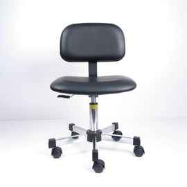 Swivel Adjustable ESD Safe Lab Chairs Anti Static PU Leather Conductive Castors