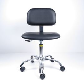 China Anti Static Ergonomic Lab Chairs Artificial Leather With Black Plastic Cover factory