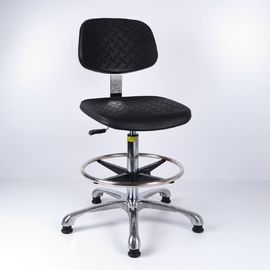 China Aluminium Base Polyurethane Industrial Work Chairs ESD Black For High Workbench factory