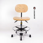 Light Yellow Plywood Static Dissipative Chair With 3 Functions Adjustments supplier