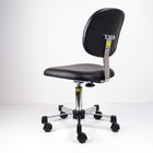 Black PU Leather Ergonomic ESD Chairs Clean Room Chair With Wheels Bench Height supplier