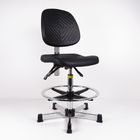 Black Polyurethane Industrial Production Chairs With Foot Ring For High Workbench supplier
