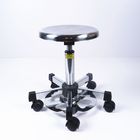 Silver Stainless Steel Anti Static Stool Height Adjustable For Clean Room supplier