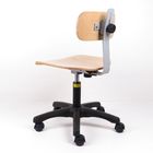 Yellowish Plywood Ergonomic Work Stool Backrest Adjustable In Height Polyamide Base supplier