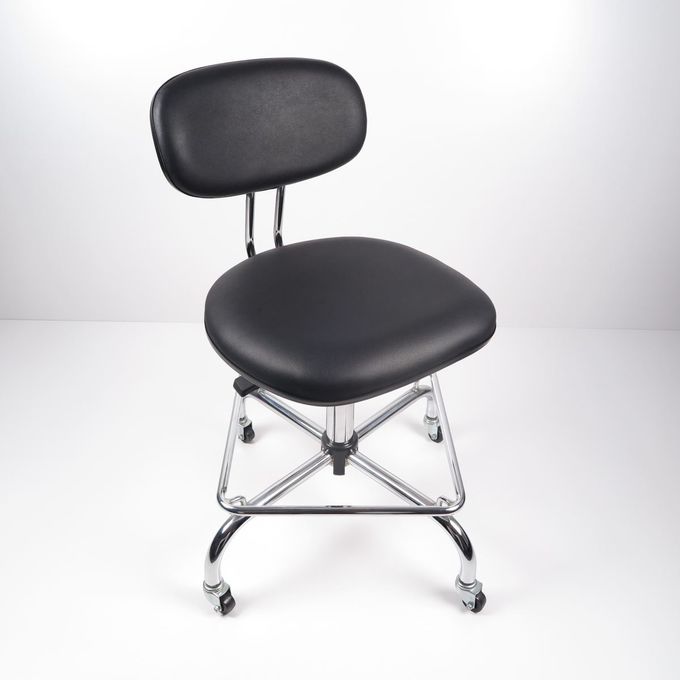 Black PU Leather Ergonomic ESD Chairs Work Office Conductive Chair With Foot Rest