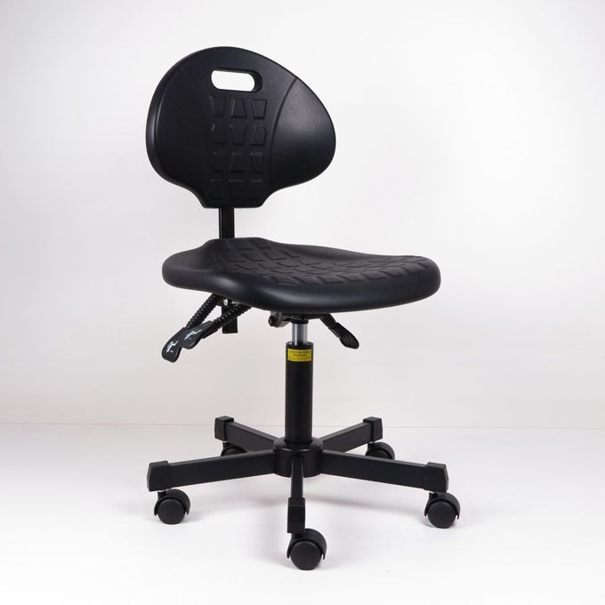 Black Polyurethane Foam Ergonomic Lab Chairs With Back Support Non Slip Surface
