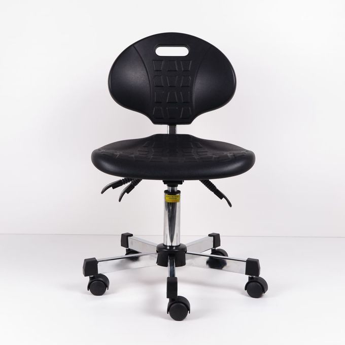 Black Polyurethane Foam Ergonomic Lab Chairs With Back Support Non Slip Surface